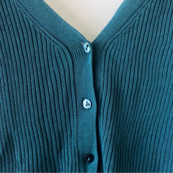 Leith Dark Teal Reversible Knit Cardigan with Low Back Size XL - Picture 4 of 8